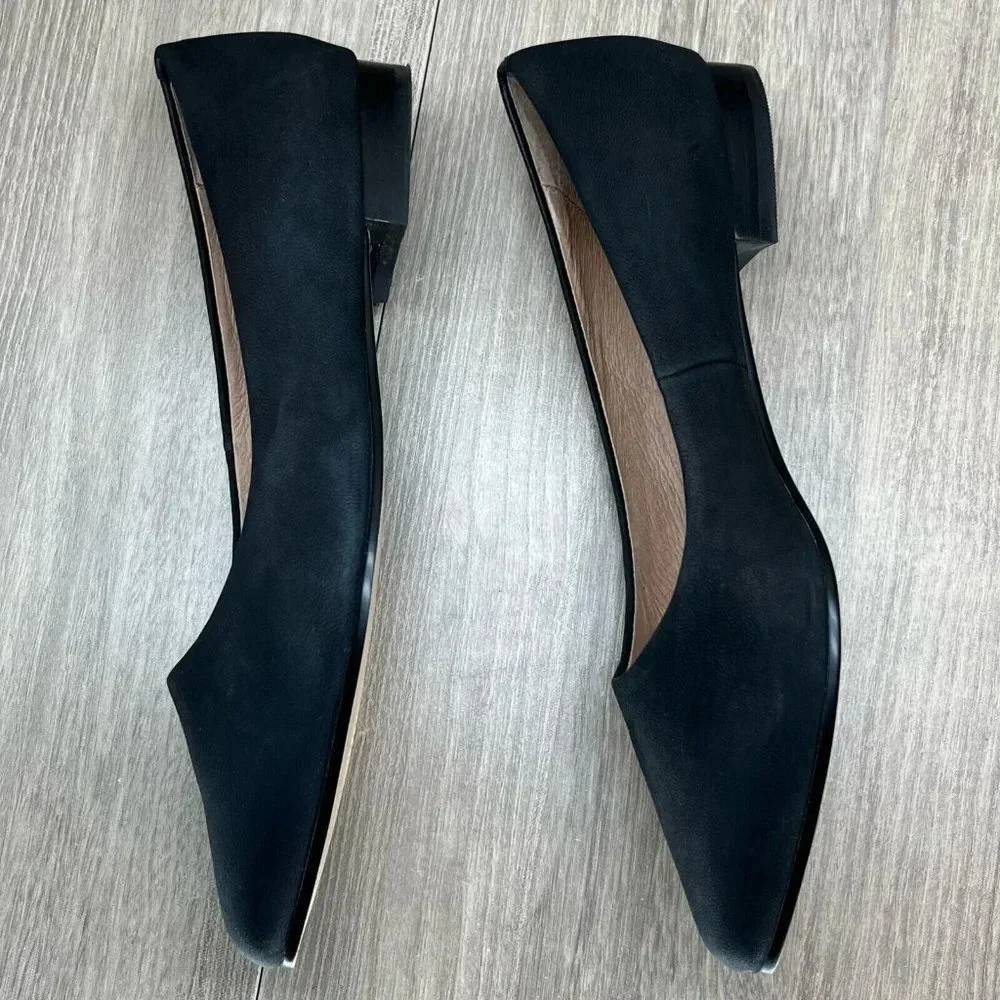 Caslon Shoes Womens Sz 7M Laurel Pointed Toe Water Resistant Flats Leather Black - Picture 7 of 12
